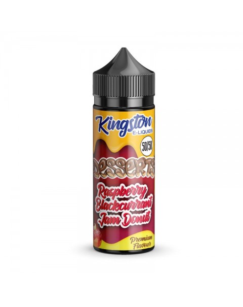 RASPBERRY BLACKCURRANT DONUT E LIQUID KINGSTON 50/50 DESSERTS 100ML 50VG