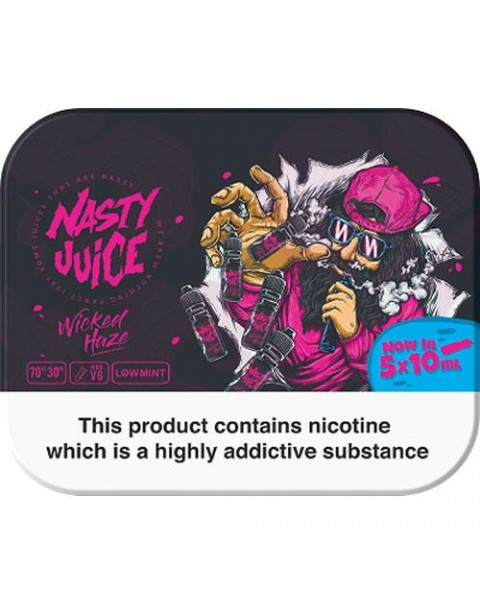 WICKED HAZE E LIQUID BY NASTY JUICE - TDP MULTIPACK 5 X 10ML 70VG