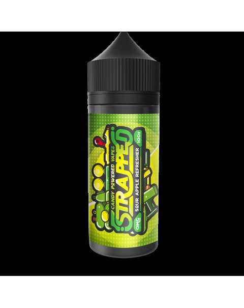 SOUR APPLE REFRESHER E LIQUID BY STRAPPED 100ML 70VG