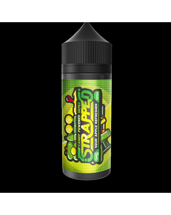 SOUR APPLE REFRESHER E LIQUID BY STRAPPED 100ML 70...