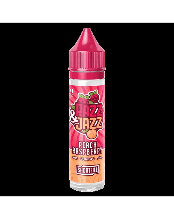 PEACH RASPBERRY E LIQUID BY RAZZ & JAZZ 50ML 7...