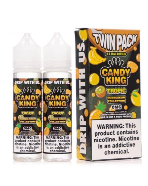 TROPIC E LIQUID BY CANDY KING BUBBLEGUM (2 X 50ML) 100ML 70VG