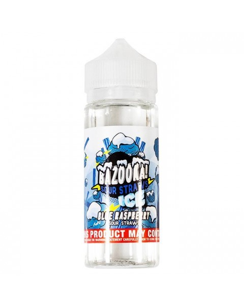 BLUE RASPBERRY ICE SOUR STRAWS E-LIQUID BY BAZOOKA 100ML 70VG