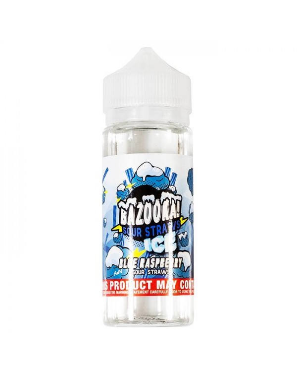 BLUE RASPBERRY ICE SOUR STRAWS E-LIQUID BY BAZOOKA...