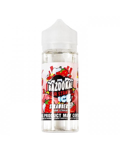 STRAWBERRY  ICE SOUR STRAWS E-LIQUID BY BAZOOKA 100ML 70VG