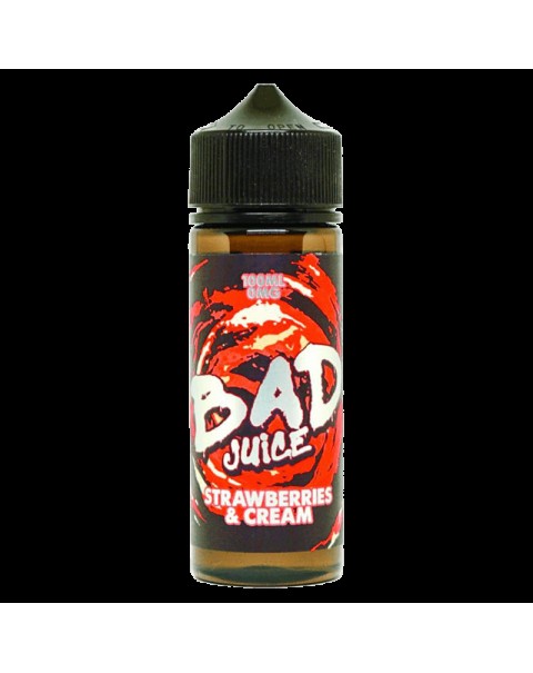 STRAWBERRIES & CREAM E LIQUID BY BAD JUICE 100ML 70VG