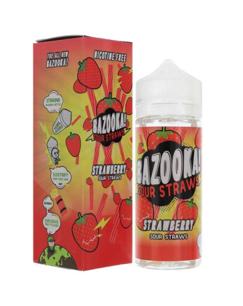 STRAWBERRY  SOUR STRAWS E-LIQUID BY BAZOOKA 100ML 70VG