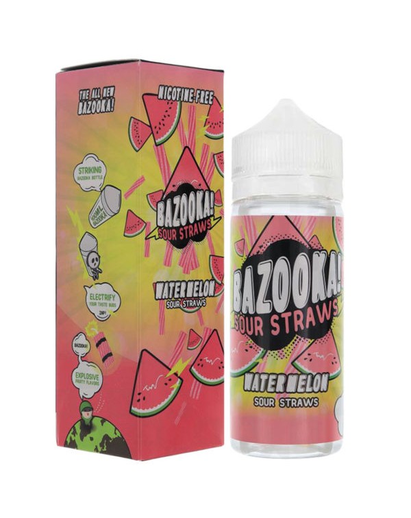 WATERMELON  SOUR STRAWS E-LIQUID BY BAZOOKA 100ML ...