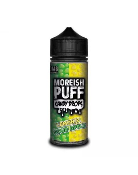 LEMON & SOUR APPLE E LIQUID BY MOREISH PUFF - CANDY DROPS 100ML 70VG