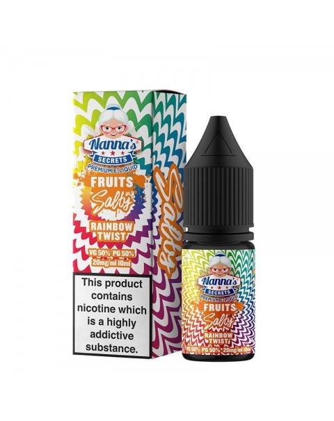 RAINBOW TWIST NICOTINE SALT E-LIQUIDS BY NANNA'S SECRET FRUITS SALTY