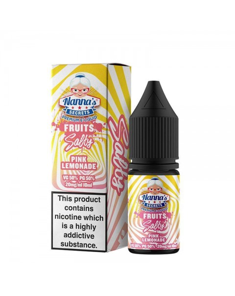 PINK LEMONADE NICOTINE SALT E-LIQUIDS BY NANNA'S SECRET FRUITS SALTY