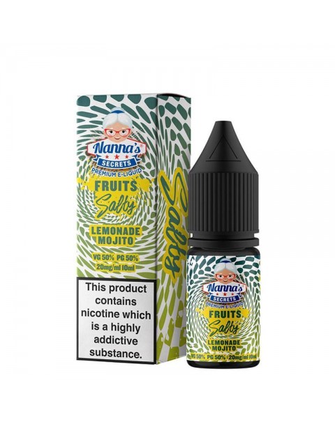 LEMONADE MOJITO NICOTINE SALT E-LIQUIDS BY NANNA'S SECRET FRUITS SALTY