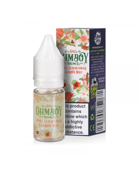 APPLE, ELDERFLOWER AND GARDEN MINT NICOTINE SALT E-LIQUID BY OHM BOY VOLUME II