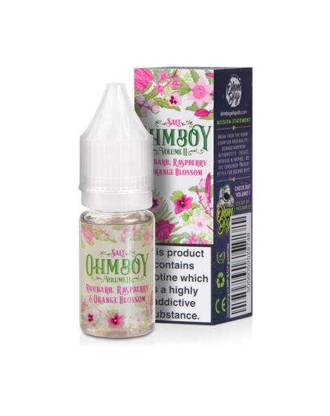 RHUBARB, RASPBERRY & ORANGE BLOSSOM NICOTINE SALT E-LIQUID BY OHM BOY VOLUME II