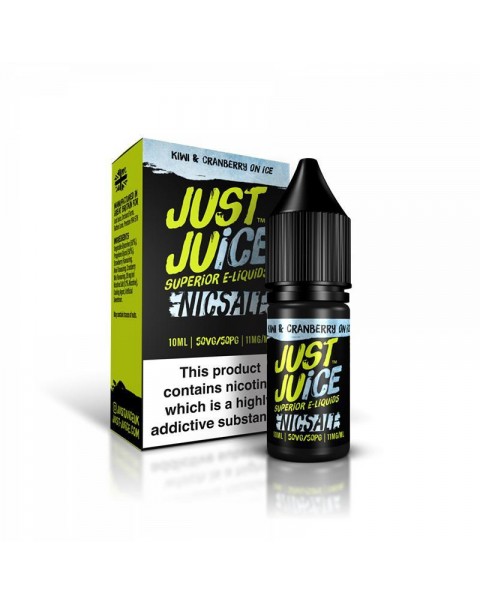 KIWI & CRANBERRY ON ICE NICOTINE SALT E-LIQUID BY JUST JUICE NICSALT