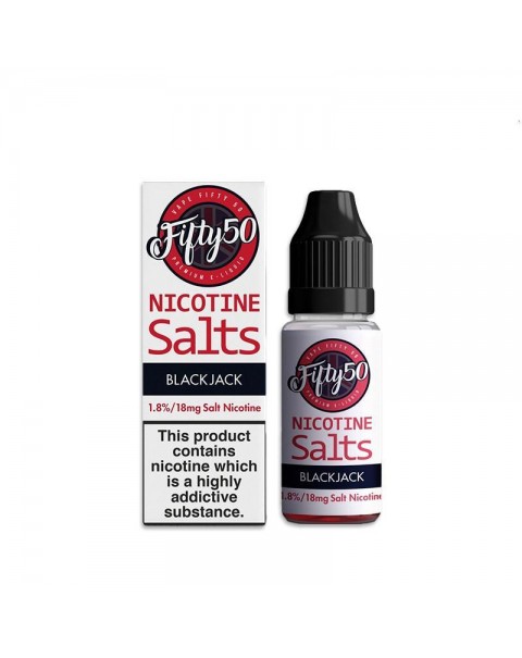 BLACK JACK NICOTINE SALT E-LIQUID BY FIFTY50 SALTS