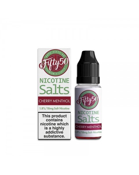 CHERRY MENTHOL NICOTINE SALT E-LIQUID BY FIFTY50 SALTS