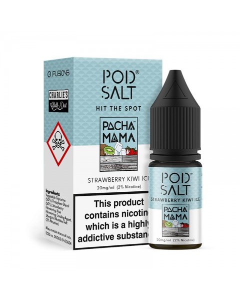 STRAWBERRY KIWI ICE NICOTINE SALT E-LIQUID BY POD SALT FUSIONS RANGE