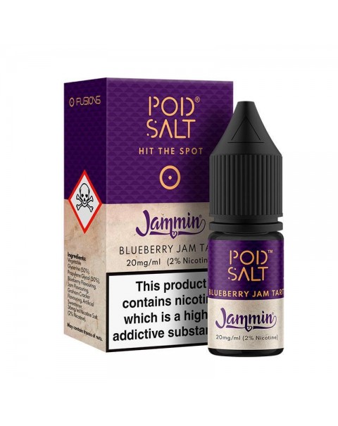 BLUEBERRY JAM TART NICOTINE SALT E-LIQUID BY POD SALT FUSIONS RANGE