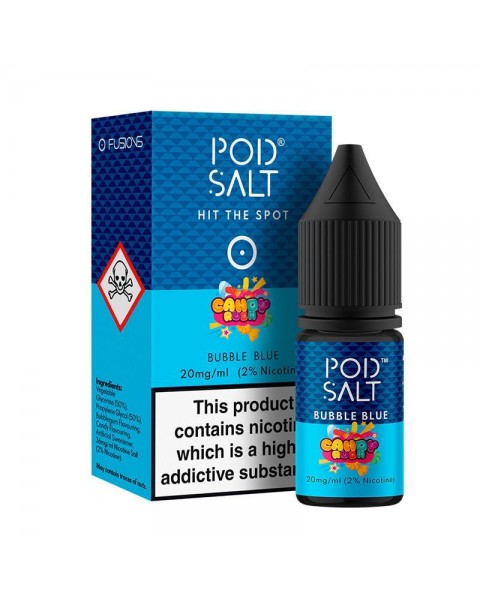 BUBBLE BLUE NICOTINE SALT E-LIQUID BY POD SALT FUSIONS RANGE