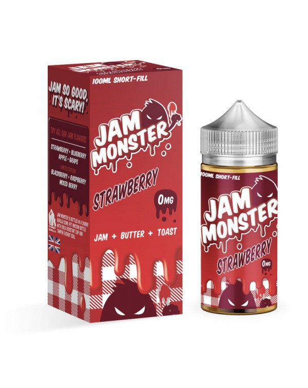 STRAWBERRY E LIQUID BY JAM MONSTER 100ML 75VG