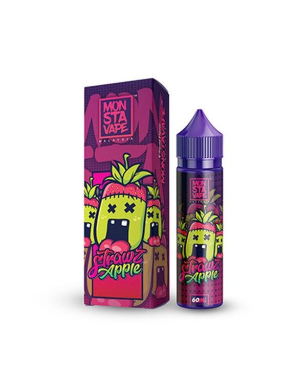 STRAWZ APPLE (NO MINT) E LIQUID BY MONSTAVAPE 50ML...