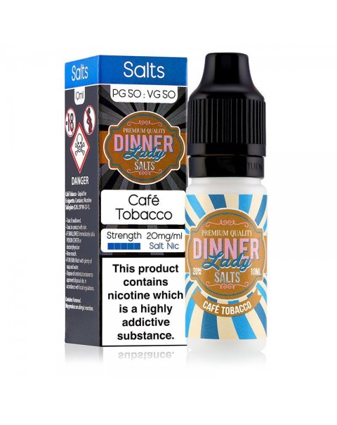 CAFE TOBACCO NICOTINE SALT E-LIQUID BY DINNER LADY SALTS