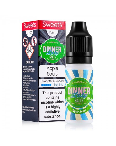 APPLE SOURS NICOTINE SALT E-LIQUID BY DINNER LADY SALTS