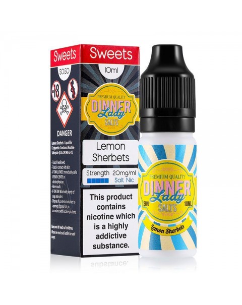 LEMON SHERBETS NICOTINE SALT E-LIQUID BY DINNER LADY SALTS