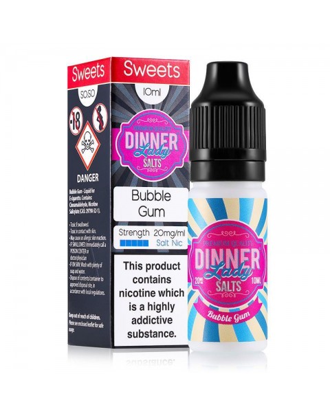 BUBBLE GUM NICOTINE SALT E-LIQUID BY DINNER LADY SALTS