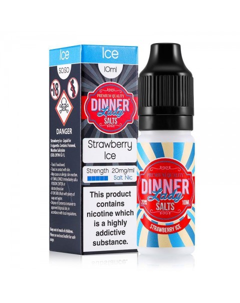 STRAWBERRY ICE NICOTINE SALT E-LIQUID BY DINNER LADY SALTS