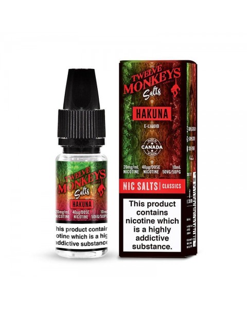 HAKUNA NICOTINE SALT E-LIQUID BY TWELVE MONKEYS SALTS