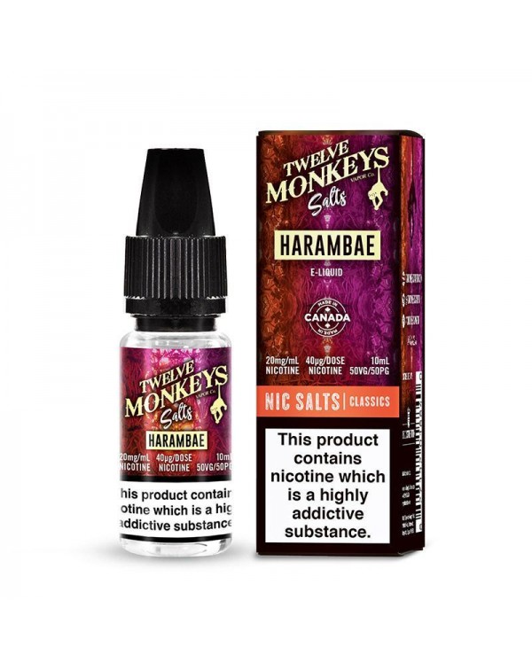 HARAMBAE NICOTINE SALT E-LIQUID BY TWELVE MONKEYS ...