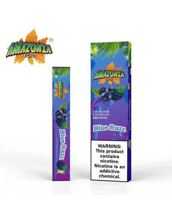 BLUE RAZZ BY AMAZONIA 20MG - 300 PUFFS DISPOSABLE ...