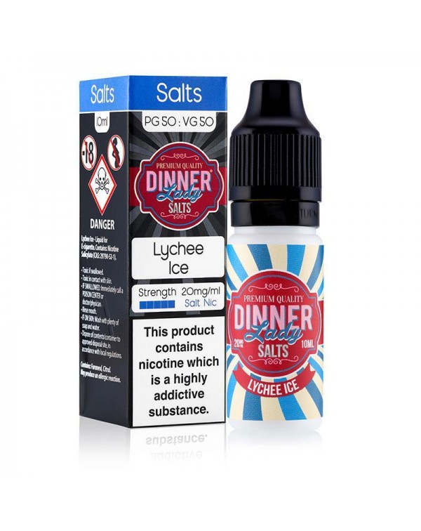 LYCHEE ICE NICOTINE SALT E-LIQUID BY DINNER LADY S...