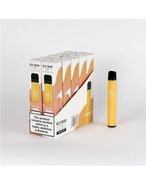 Peach Ice Elfbar / Elf Bar 600 Puffs Disposable Vape