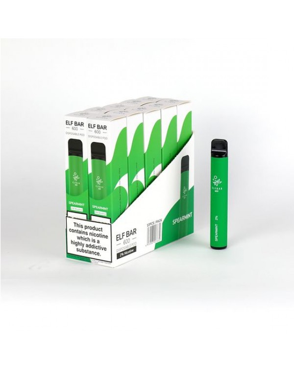 Spearmint Elfbar / Elf Bar 600 Puffs Disposable Va...