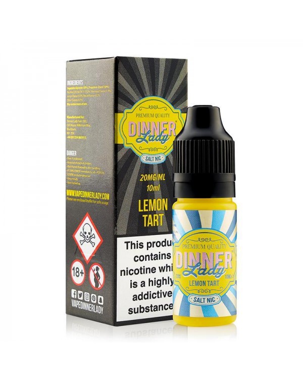 LEMON TART NICOTINE SALT E-LIQUID BY DINNER LADY S...